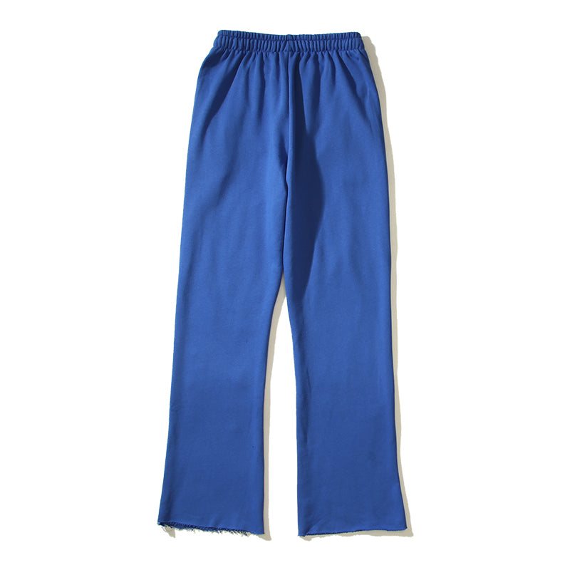 Hellstar Studios blue retro mud print old sports casual trousers flared pants sweatpants